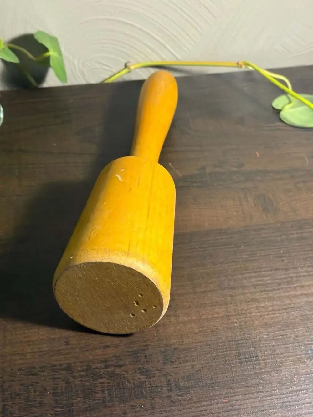 Vintage Primitive Solid Turned Wood Kitchen Potato Masher Pestle